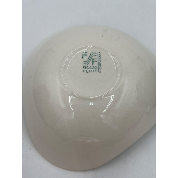 Vintage Figgjo Flint Norway Green & Gold Gravy Boat With Saucer Mid-Century Mode - Picture 3 of 7